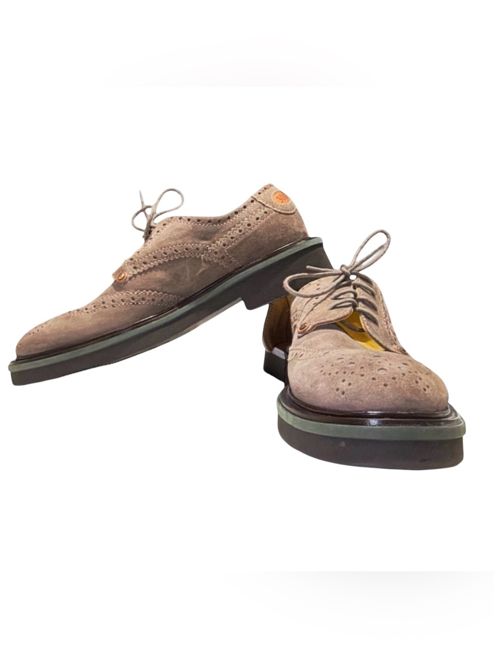 Cesare Paciotti Suede Wingtip Derby Shoes Taupe Chunky Sole Italian Luxury | 9 - Picture 4 of 13
